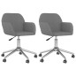 vidaXL Sillas de comedor giratorias 2 unidades tela gris claro vidaXL Sillas de comedor giratorias 2 unidades tela gris claro