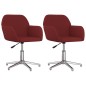 vidaXL Sillas de comedor giratorias 2 unidades tela rojo tinto vidaXL Sillas de comedor giratorias 2 unidades tela rojo tinto