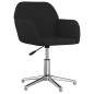 vidaXL Sillas de comedor giratorias 2 unidades tela negro