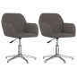 vidaXL Sillas de comedor giratorias 2 unidades tela gris oscuro vidaXL Sillas de comedor giratorias 2 unidades tela gris oscuro