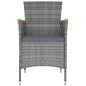 vidaXL Juego de comedor de jardín 13 piezas con cojines gris