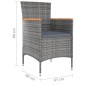 vidaXL Juego de comedor de jardín 13 piezas con cojines gris