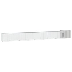 vidaXL Gallinero de acero galvanizado gris 900x91x100 cm