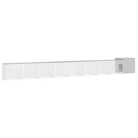 vidaXL Gallinero de acero galvanizado gris 900x91x100 cm
