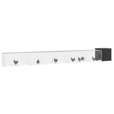 vidaXL Jaula de gallinas acero galvanizado antracita 900x91x100 cm