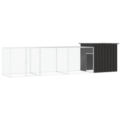 vidaXL Jaula de gallinas acero galvanizado antracita 400x91x100 cm