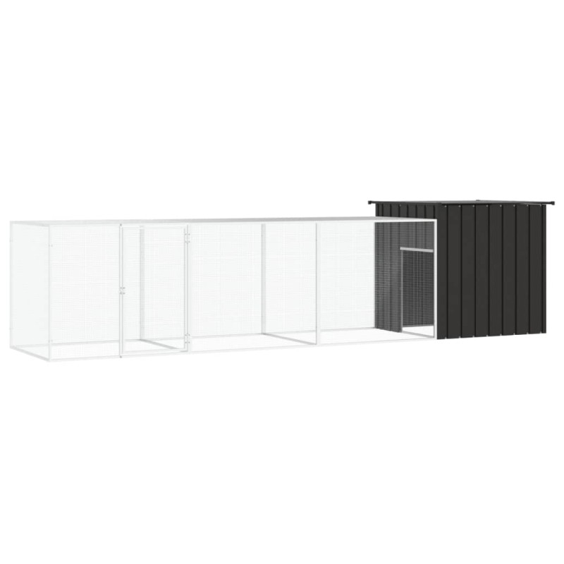 vidaXL Jaula de gallinas acero galvanizado antracita 400x91x100 cm vidaXL Jaula de gallinas acero galvanizado antracita 400x91x100 cm