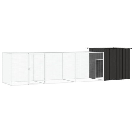 vidaXL Jaula de gallinas acero galvanizado antracita 400x91x100 cm