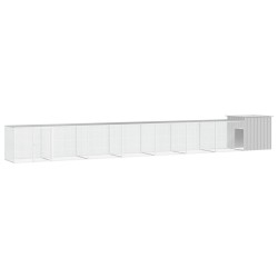 vidaXL Gallinero de acero galvanizado gris 700x91x100 cm