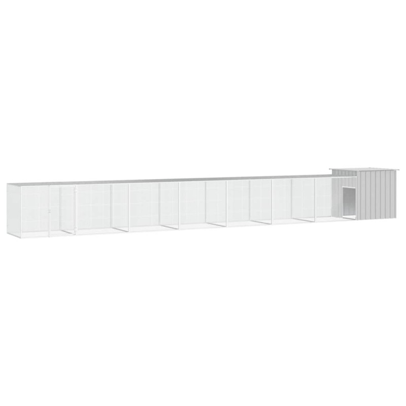 vidaXL Gallinero de acero galvanizado gris 700x91x100 cm vidaXL Gallinero de acero galvanizado gris 700x91x100 cm