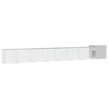 vidaXL Gallinero de acero galvanizado gris 700x91x100 cm