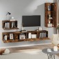 vidaXL Set de muebles de TV 4 pzas madera contrachapada roble ahumado
