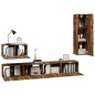 vidaXL Set de muebles de TV 4 pzas madera contrachapada roble ahumado