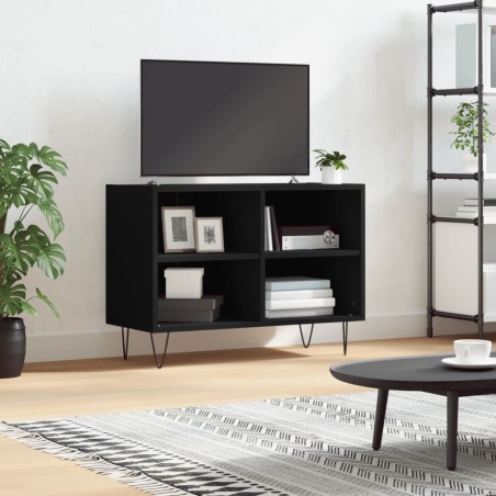 vidaXL Mueble de TV madera de ingeniería negro 69,5x30x50 cm