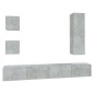 vidaXL Set de muebles de TV 5 pzas madera contrachapada gris hormigón