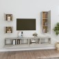 vidaXL Set de muebles de TV 5 pzas madera contrachapada gris hormigón