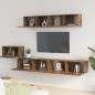 vidaXL Set de muebles de TV 5 pzas madera contrachapada roble ahumado vidaXL Set de muebles de TV 5 pzas madera contrachapada roble ahumado