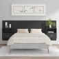 vidaXL Cabecero de cama con mesitas madera contrachapada negro vidaXL Cabecero de cama con mesitas madera contrachapada negro