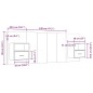 vidaXL Cabecero de cama con mesitas madera contrachapada negro vidaXL Cabecero de cama con mesitas madera contrachapada negro