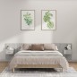 vidaXL Cabecero de cama y mesitas madera contrachapada gris Sonoma vidaXL Cabecero de cama y mesitas madera contrachapada gris Sonoma