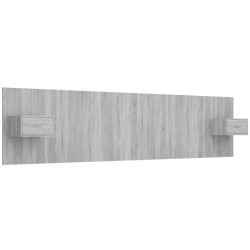 vidaXL Cabecero de cama y mesitas madera contrachapada gris Sonoma