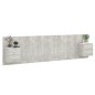 vidaXL Cabecero de cama y mesitas madera contrachapada gris hormigón vidaXL Cabecero de cama y mesitas madera contrachapada gris hormigón