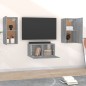 vidaXL Set de muebles para TV 3 pzas madera contrachapada gris Sonoma vidaXL Set de muebles para TV 3 pzas madera contrachapada gris Sonoma