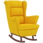 vidaXL Sillón mecedora patas madera y taburete terciopelo amarillo vidaXL Sillón mecedora patas madera y taburete terciopelo amarillo