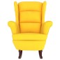 vidaXL Sillón mecedora patas madera y taburete terciopelo amarillo vidaXL Sillón mecedora patas madera y taburete terciopelo amarillo
