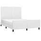 vidaXL Estructura de cama cabecero cuero sintético blanco 140x190 cm vidaXL Estructura de cama cabecero cuero sintético blanco 140x190 cm