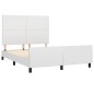 vidaXL Estructura de cama cabecero cuero sintético blanco 140x190 cm vidaXL Estructura de cama cabecero cuero sintético blanco 140x190 cm