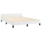 vidaXL Estructura de cama cabecero cuero sintético blanco 140x190 cm vidaXL Estructura de cama cabecero cuero sintético blanco 140x190 cm