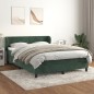 vidaXL Cama box spring con colchón terciopelo verde oscuro 140x190 cm vidaXL Cama box spring con colchón terciopelo verde oscuro 140x190 cm