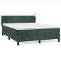 vidaXL Cama box spring con colchón terciopelo verde oscuro 140x190 cm vidaXL Cama box spring con colchón terciopelo verde oscuro 140x190 cm