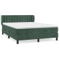 vidaXL Cama box spring con colchón terciopelo verde oscuro 140x190 cm vidaXL Cama box spring con colchón terciopelo verde oscuro 140x190 cm