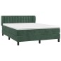 vidaXL Cama box spring con colchón terciopelo verde oscuro 140x190 cm vidaXL Cama box spring con colchón terciopelo verde oscuro 140x190 cm