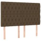 vidaXL Cama box spring con colchón tela marrón oscuro 140x200 cm vidaXL Cama box spring con colchón tela marrón oscuro 140x200 cm