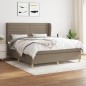 vidaXL Cama box spring con colchón tela gris taupe 160x200 cm