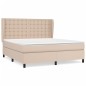 vidaXL Cama box spring con colchón cuero sintético capuchino 160x200cm vidaXL Cama box spring con colchón cuero sintético capuchino 160x200cm