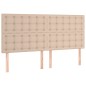 vidaXL Cama box spring con colchón cuero sintético capuchino 160x200cm vidaXL Cama box spring con colchón cuero sintético capuchino 160x200cm