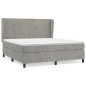 vidaXL Cama box spring con colchón terciopelo gris claro 160x200 cm vidaXL Cama box spring con colchón terciopelo gris claro 160x200 cm