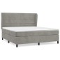 vidaXL Cama box spring con colchón terciopelo gris claro 160x200 cm vidaXL Cama box spring con colchón terciopelo gris claro 160x200 cm