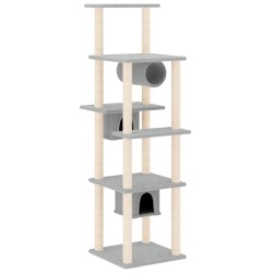 vidaXL Rascador para gatos con postes de sisal gris claro 169 cm