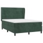 vidaXL Cama box spring con colchón terciopelo verde oscuro 140x190 cm vidaXL Cama box spring con colchón terciopelo verde oscuro 140x190 cm