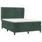 vidaXL Cama box spring con colchón terciopelo verde oscuro 140x190 cm vidaXL Cama box spring con colchón terciopelo verde oscuro 140x190 cm
