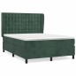 vidaXL Cama box spring con colchón terciopelo verde oscuro 140x190 cm vidaXL Cama box spring con colchón terciopelo verde oscuro 140x190 cm