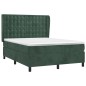 vidaXL Cama box spring con colchón terciopelo verde oscuro 140x190 cm vidaXL Cama box spring con colchón terciopelo verde oscuro 140x190 cm