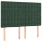 vidaXL Cama box spring con colchón terciopelo verde oscuro 140x190 cm vidaXL Cama box spring con colchón terciopelo verde oscuro 140x190 cm
