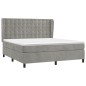 vidaXL Cama box spring con colchón terciopelo gris claro 160x200 cm vidaXL Cama box spring con colchón terciopelo gris claro 160x200 cm