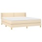 vidaXL Cama box spring con colchón tela color crema 160x200 cm vidaXL Cama box spring con colchón tela color crema 160x200 cm